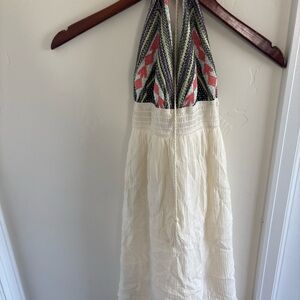 Boho Halter Dress with Patterned Top